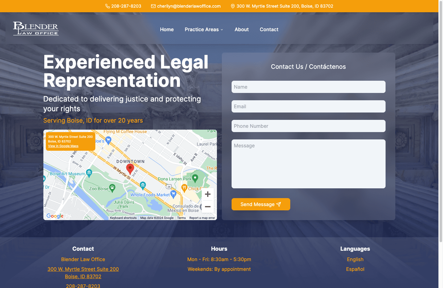 Blender Law Office website built by SuperlativeSites