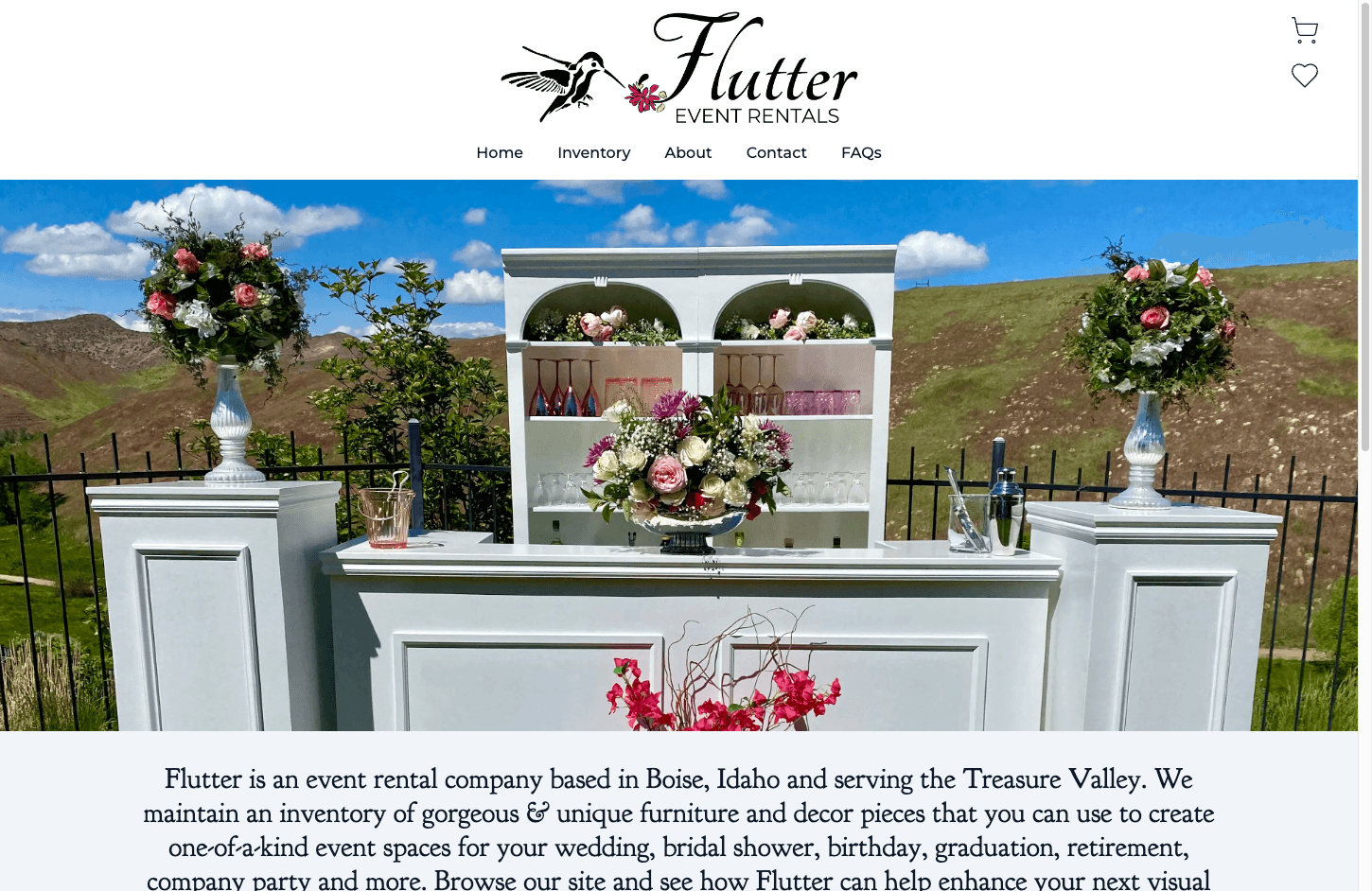 Flutter Event Rentals website built by SuperlativeSites
