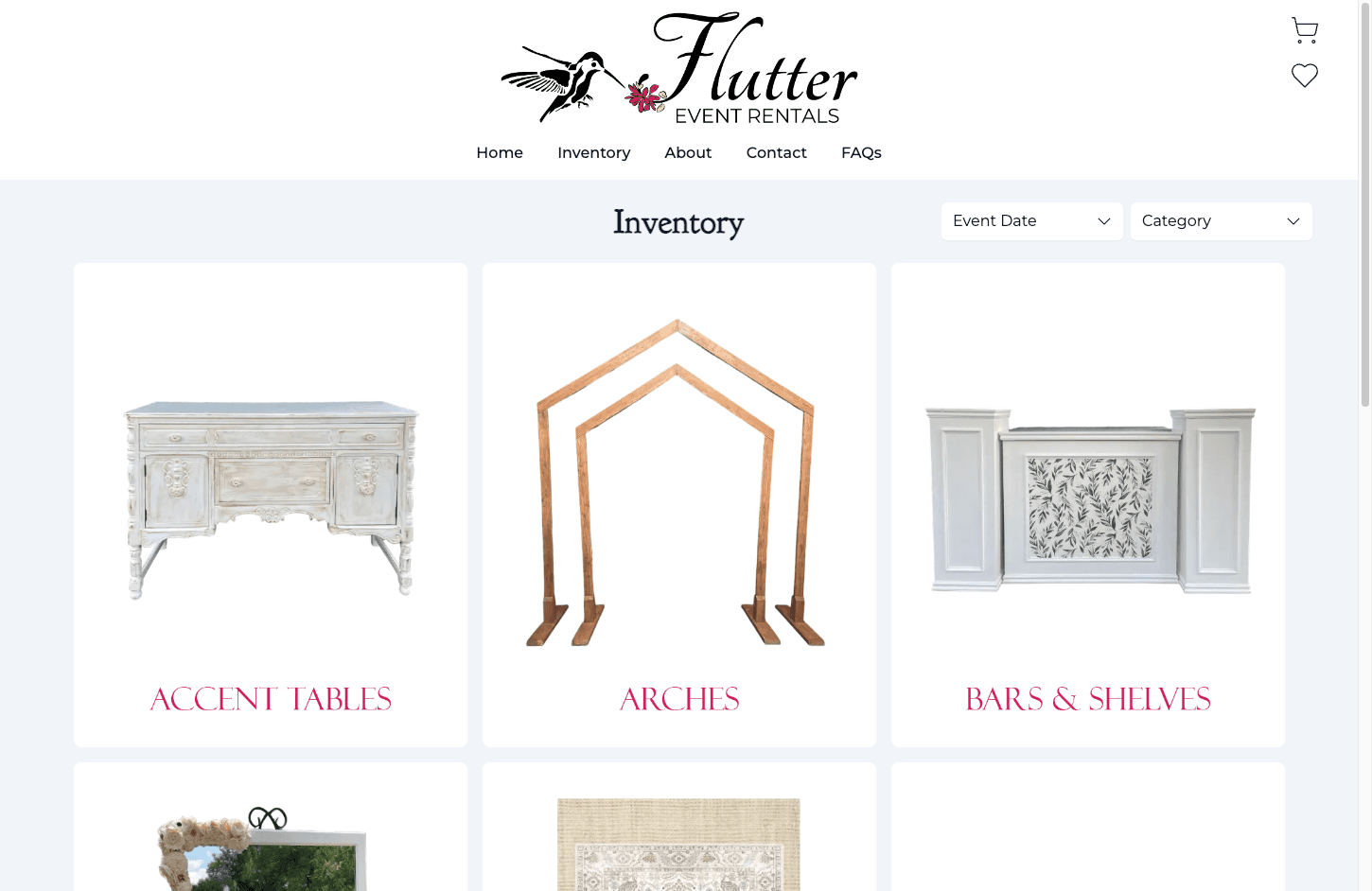 Flutter Event Rentals website built by SuperlativeSites