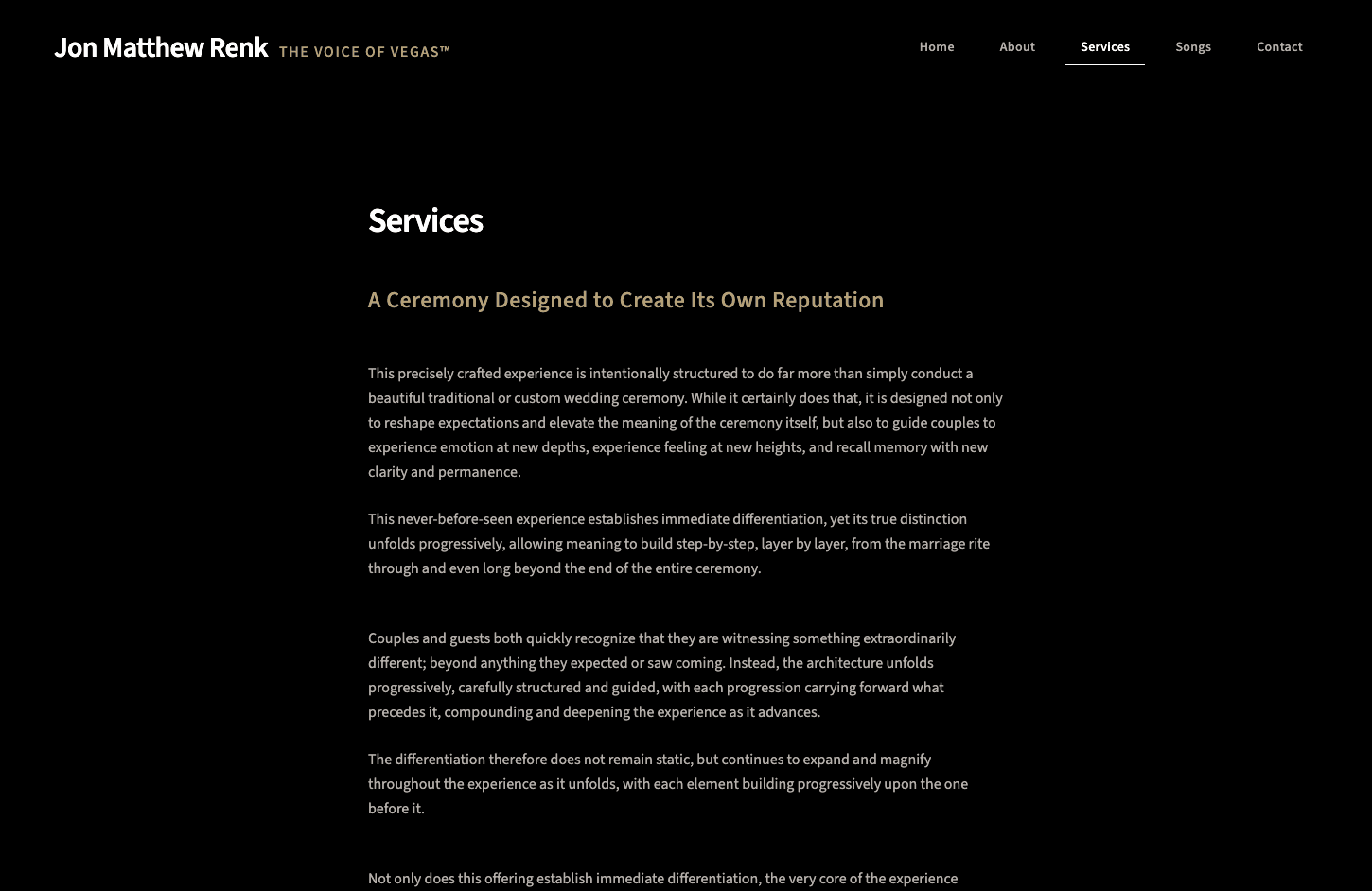 The Voice of Vegas website built by SuperlativeSites